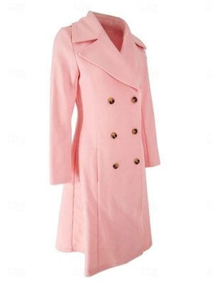 Stylish Regular Fit Solid Long Sleeve Winter Coat - Image 8