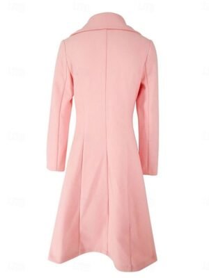 Stylish Regular Fit Solid Long Sleeve Winter Coat - Image 9