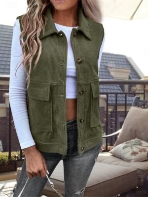 Stylish Regular Fit Solid Sleeveless Vest - Image 1