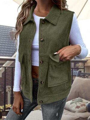 Stylish Regular Fit Solid Sleeveless Vest - Image 2