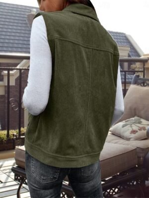 Stylish Regular Fit Solid Sleeveless Vest - Image 3