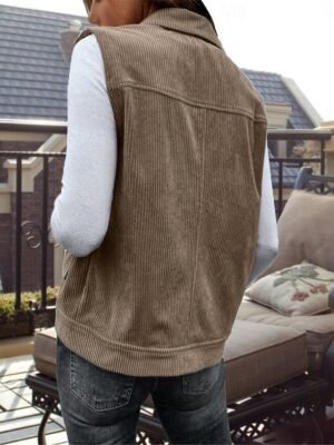 Stylish Regular Fit Solid Sleeveless Vest - Image 5