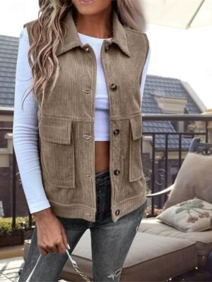 Stylish Regular Fit Solid Sleeveless Vest - Image 6