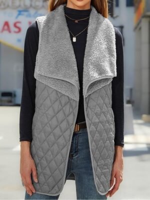 Stylish Regular Fit Solid Sleeveless Winter Coat - Image 5