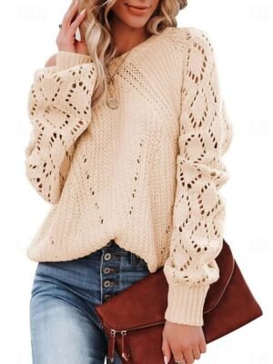 Stylish Regular Solid One Shoulder Half Sleeve Knit Top - Image 3