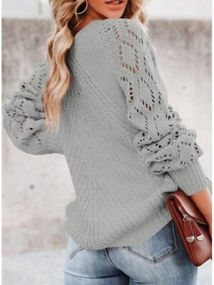 Stylish Regular Solid One Shoulder Half Sleeve Knit Top - Image 7