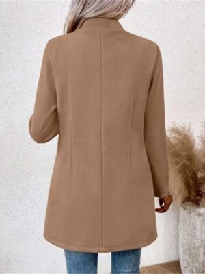 Stylish Slim Fit Plain Long Sleeve Winter Jacket - Image 2