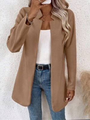 Stylish Slim Fit Plain Long Sleeve Winter Jacket - Image 3