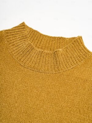 Urban Cleanfit Solid Colour High Neck Long Sleeve Midi Sweater Dress - Image 10