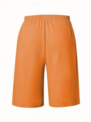 Vacation Basic Plain High Waist Knee Length Chinos - Image 13
