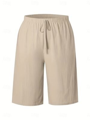 Vacation Basic Plain High Waist Knee Length Chinos - Image 27
