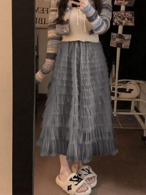 Vacation Casual Solid Trumpet Maxi Skirt - Image 10