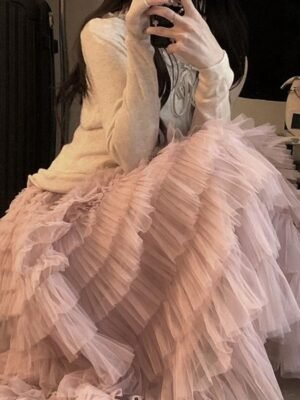 Vacation Casual Solid Trumpet Maxi Skirt - Image 11