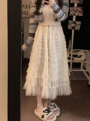 Vacation Casual Solid Trumpet Maxi Skirt - Image 12