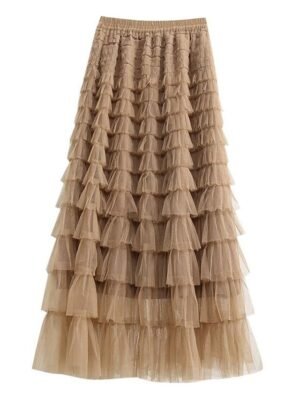 Vacation Casual Solid Trumpet Maxi Skirt - Image 6