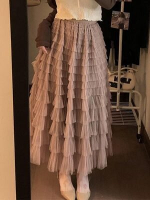 Vacation Casual Solid Trumpet Maxi Skirt - Image 9