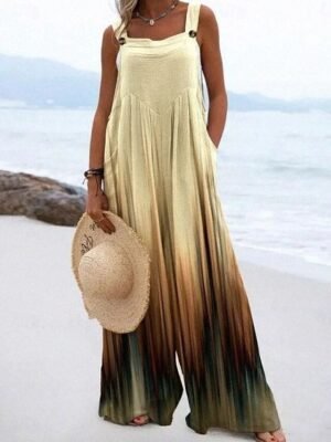 Vacation Loose Fit Floral Sleeveless Wide Leg Set - Image 5