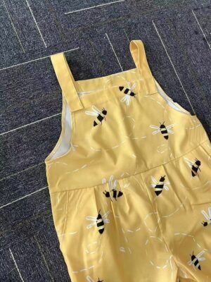 Vacation Loose Fit Graphic Sleeveless Button Short Romper - Image 6