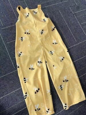 Vacation Loose Fit Graphic Sleeveless Button Short Romper - Image 7