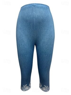 Vacation Slim Fit 3D Print High Waist Calf-Length Leggings - Image 7