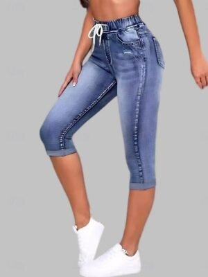 Vacation Slim Fit 3D Print High Waist Capri Leggings - Image 9