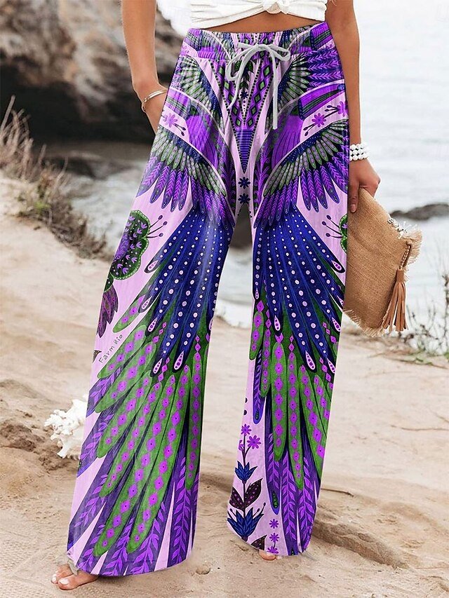 Vintage Baggy Floral High Waist Full Length Chinos - Image 2