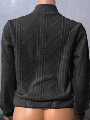 Vintage Casual Long Sleeve Zipper Jacket - Image 2
