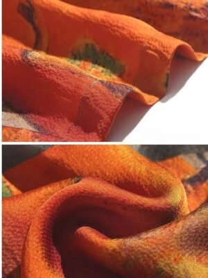 Vintage Regular Fit Abstract Ombre Crew Neck Short Sleeve Maxi Dress - Image 3