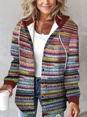 Vintage Regular Fit Plaid Long Sleeve Fall Blazer - Image 2