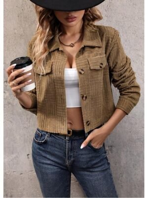 Vintage Regular Fit Solid Colour Long Sleeve Jacket - Image 1