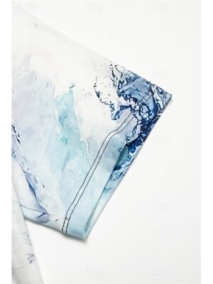 Vintage Regular Geometric Round Neck Short Sleeve Tops - Image 9