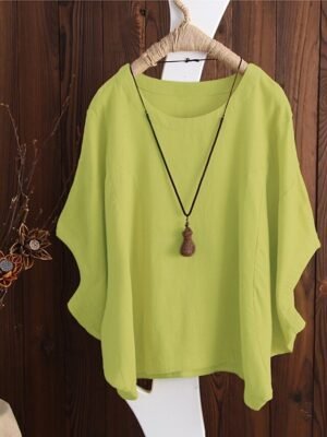 Vintage Regular Plain Crewneck Half Sleeve Top - Image 6