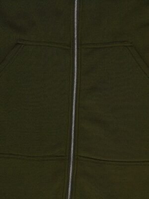 Vintage Relaxed Solid Zip Up Long Sleeve Long Hoodie - Image 11