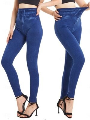Vintage Slim Fit 3D Print High Waist Full Length Leggings - Image 11