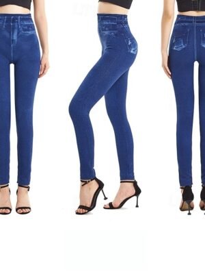 Vintage Slim Fit 3D Print High Waist Full Length Leggings - Image 11