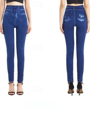 Vintage Slim Fit 3D Print High Waist Full Length Leggings - Image 12