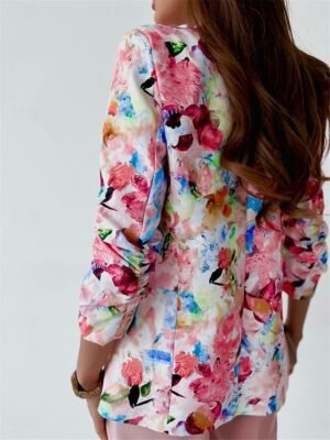 Work Regular Fit Floral Long Sleeve Blazer - Image 8