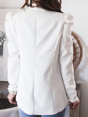 Work Regular Fit Solid Colour Long Sleeve Blazer - Image 4