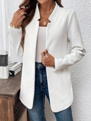 Work Slim Fit Solid Colour Long Sleeve Blazer - Image 1