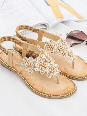 Boho Casual Floral Elastic Strap Summer Sandals - Image 6