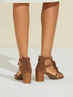 Boho Chic Block Heel Tassel Ankle Strap Sandals - Image 4