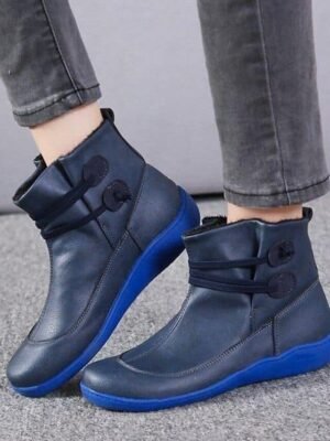 Brown Casual Round Toe Ankle Boots - Image 11