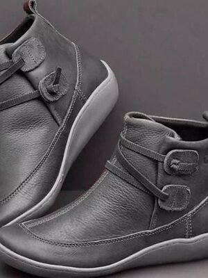 Brown Casual Round Toe Ankle Boots - Image 12