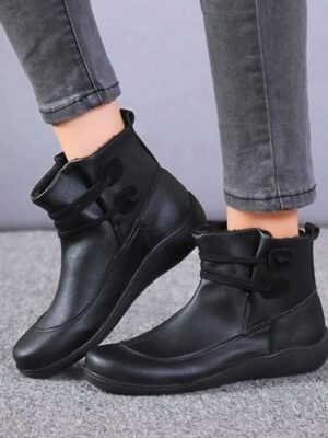 Brown Casual Round Toe Ankle Boots - Image 5