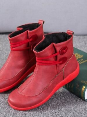 Brown Casual Round Toe Ankle Boots - Image 8