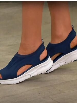 Casual Athletic Open-Toe Navy Blue Sandals - Image 3