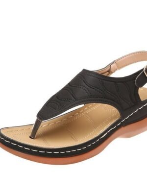 Casual Boho Open Toe T-Strap Wedge Sandals - Image 5