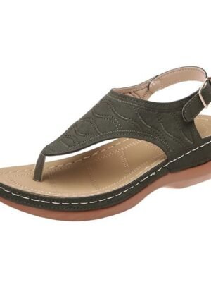 Casual Boho Open Toe T-Strap Wedge Sandals - Image 7