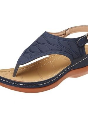 Casual Boho Open Toe T-Strap Wedge Sandals - Image 8