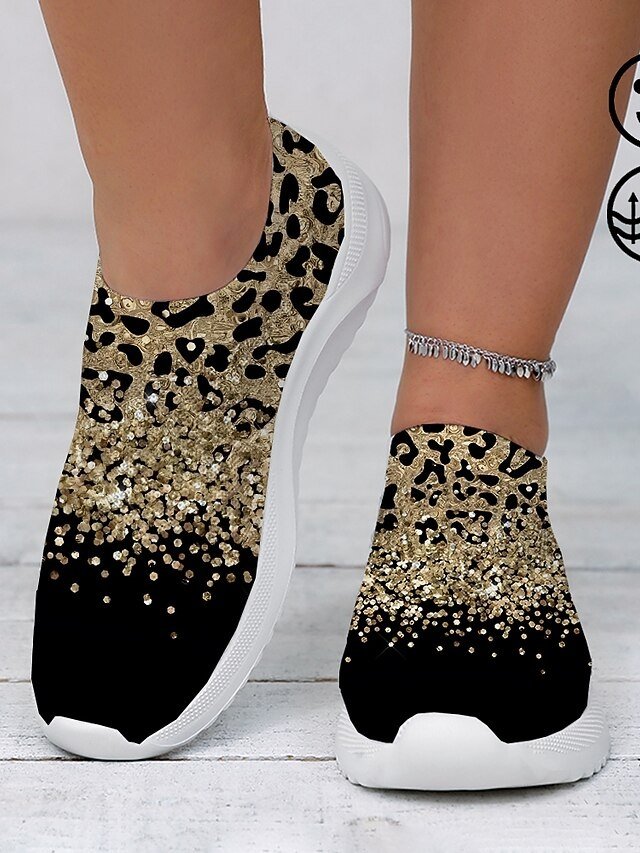 Casual Chunky Leopard Print Slip-On Platform Sneakers - Image 1